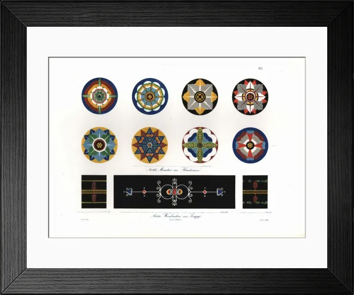 Framed Print : Antique mosaics from Herculaneum, and antique Framed Print : Antique mosaics from Herculaneum, and antique