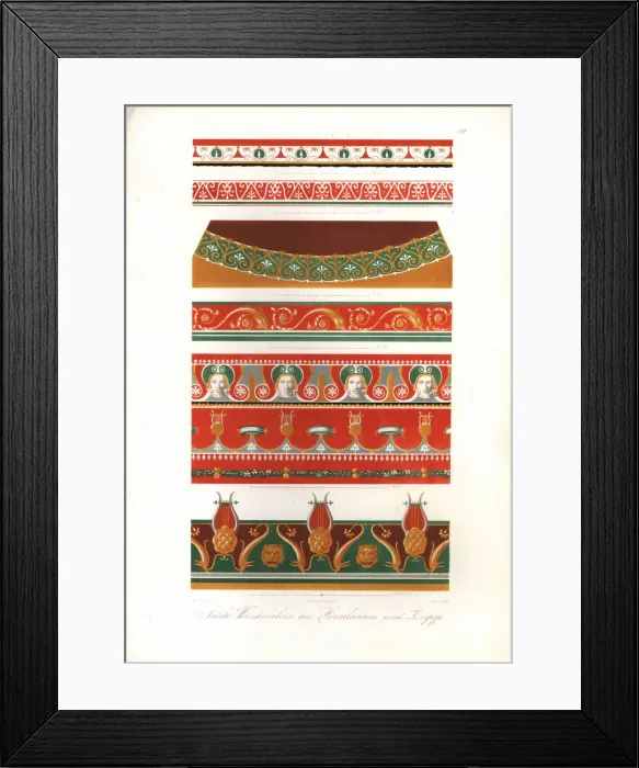Framed Print : Antique wall paintings from Herculaneum and Pompeii Framed Print : Antique wall paintings from Herculaneum and Pompeii
