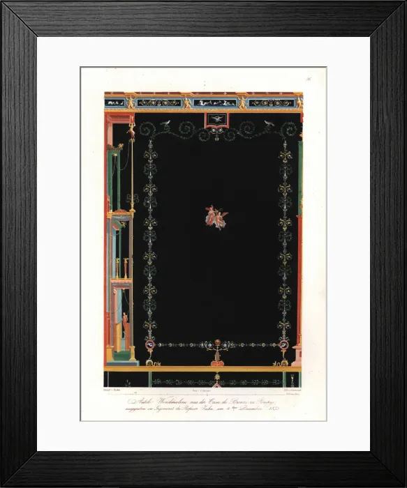 Framed Print : Antique wall painting from the House of Black Walls, Pompeii Framed Print : Antique wall painting from the House of Black Walls, Pompeii