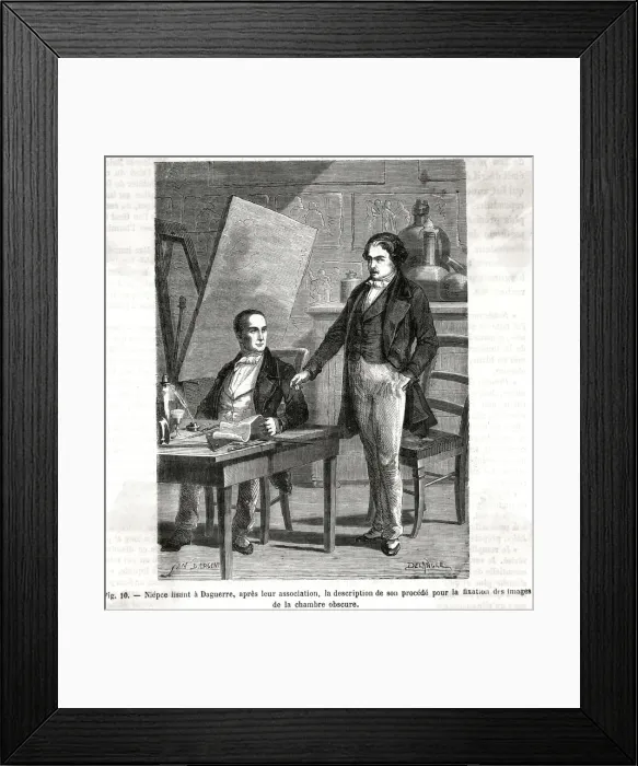 Framed Print : Niepce and Daguerre exchanging ideas on photography Framed Print : Niepce and Daguerre exchanging ideas on photography