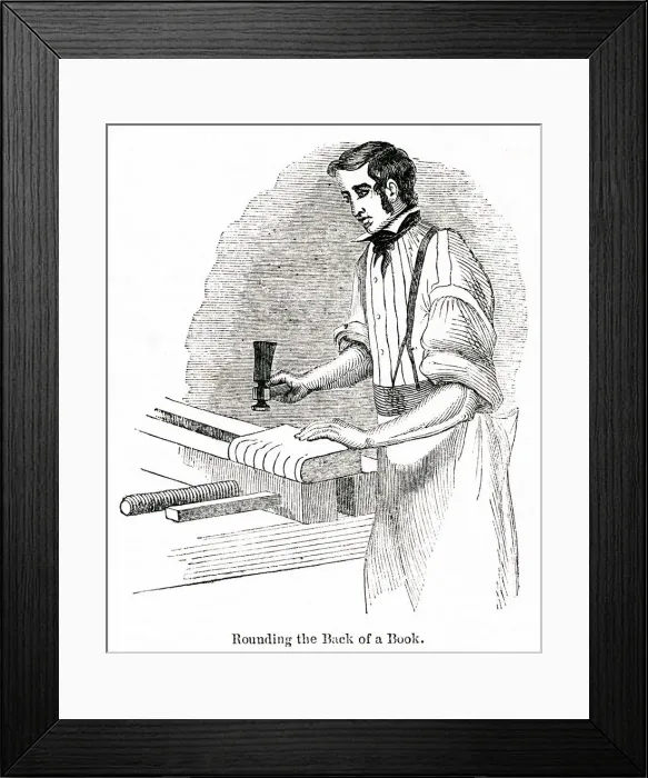 Framed Print : Scene in a bookbinding workshop, City of London Framed Print : Scene in a bookbinding workshop, City of London