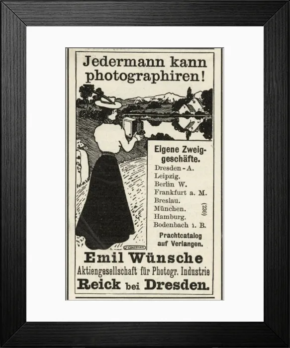 Framed Print : Photographers advertisement in Germany Framed Print : Photographers advertisement in Germany
