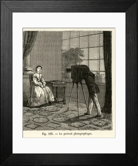 Framed Print : Portrait of a woman is captured in a photography studio Framed Print : Portrait of a woman is captured in a photography studio