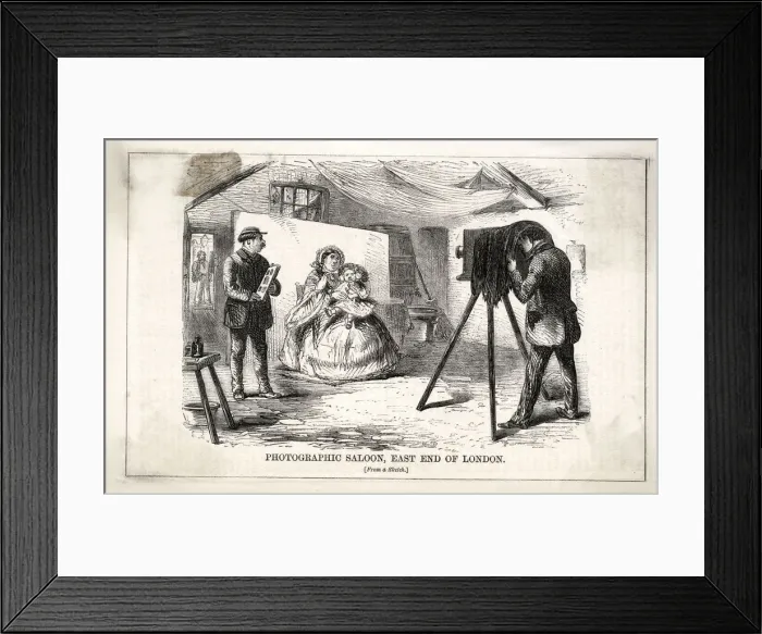 Framed Print : Mother and child photographed in a London saloon Framed Print : Mother and child photographed in a London saloon