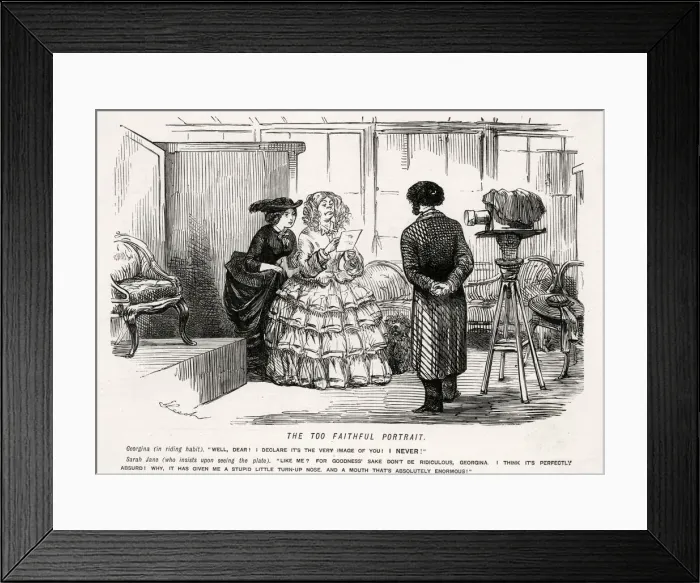 Framed Print : Woman is displeased by her portrait photograph Framed Print : Woman is displeased by her portrait photograph