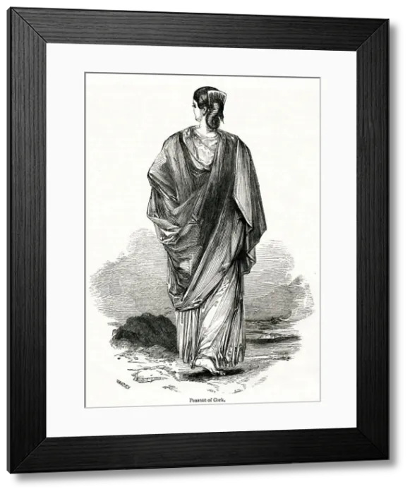 Framed Print : Woman from Cork wearing a traditional Irish cloak Framed Print : Woman from Cork wearing a traditional Irish cloak