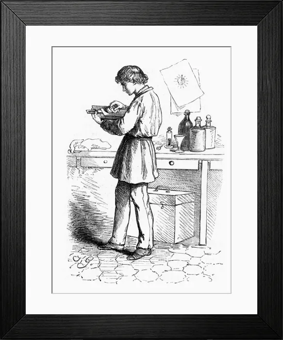 Framed Print : Preparing a glass plate Framed Print : Preparing a glass plate