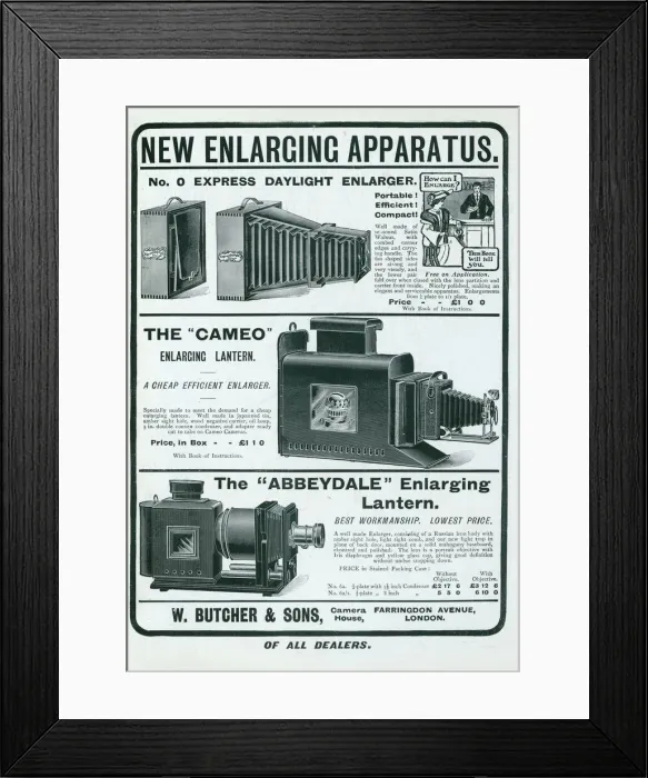 Framed Print : Enlarging lantern advertisement 1905 Framed Print : Enlarging lantern advertisement 1905