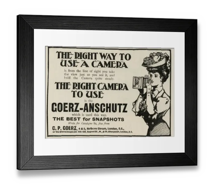 Framed Print : Camera advertisement Framed Print : Camera advertisement