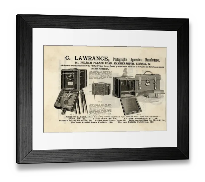Framed Print : Camera advertisement Framed Print : Camera advertisement