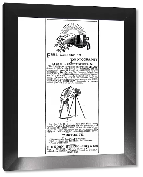 Advert for photography lessons 1884