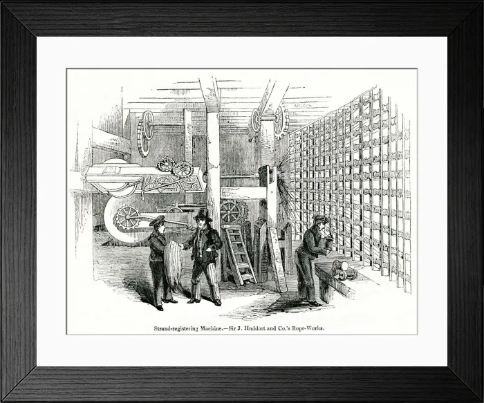 Framed Print : View inside a rope and sail cloth factory, East London Framed Print : View inside a rope and sail cloth factory, East London
