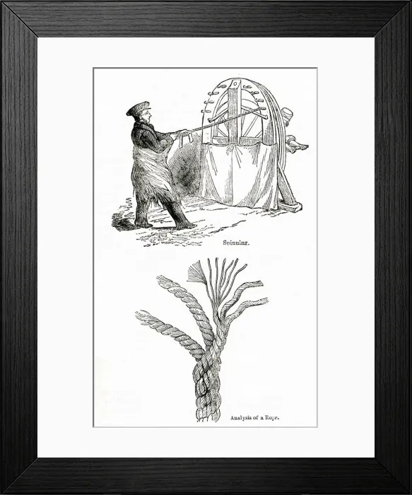 Framed Print : Rope spinning at a rope and sail cloth factory, East London Framed Print : Rope spinning at a rope and sail cloth factory, East London