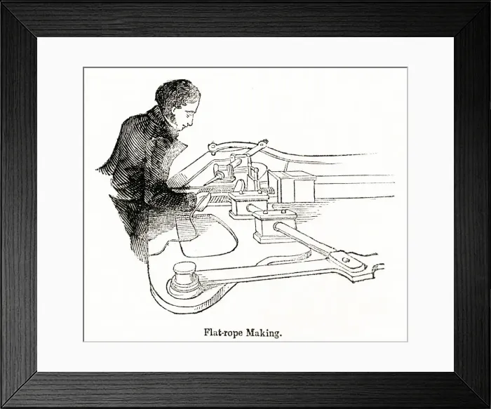 Framed Print : Rope making at a rope and sail cloth factory, East London