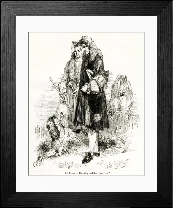 Framed Print : Sir Roger de Coverley, fictitious character in The Spectator Framed Print : Sir Roger de Coverley, fictitious character in The Spectator
