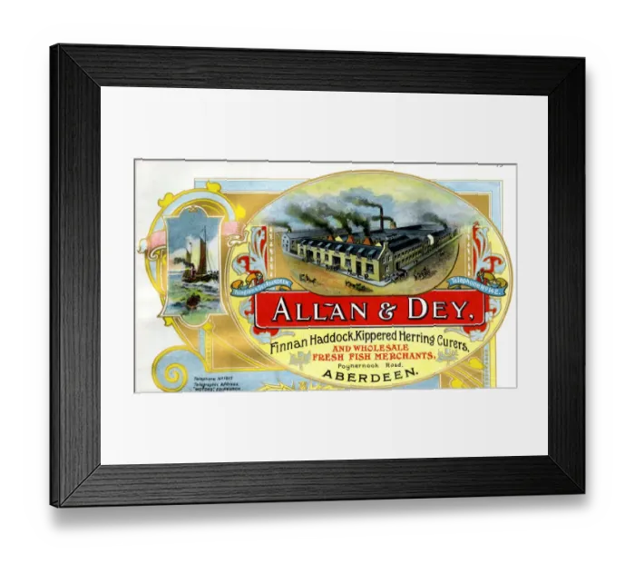 Framed Print : Advert, Allan & Dey, Fish Merchants, Aberdeen Framed Print : Advert, Allan & Dey, Fish Merchants, Aberdeen
