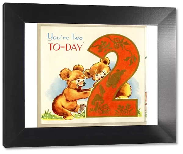 Birthday Card, You re Two Today, Bear Cubs