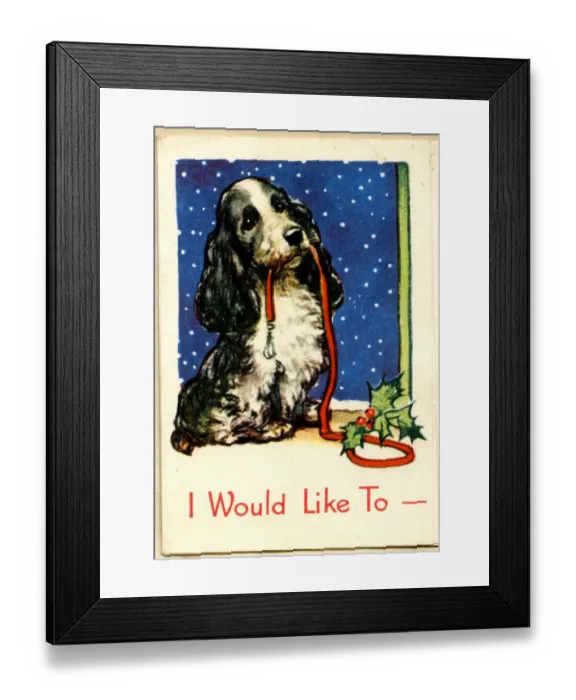 Framed Print : Christmas card, Cocker Spaniel dog Framed Print : Christmas card, Cocker Spaniel dog