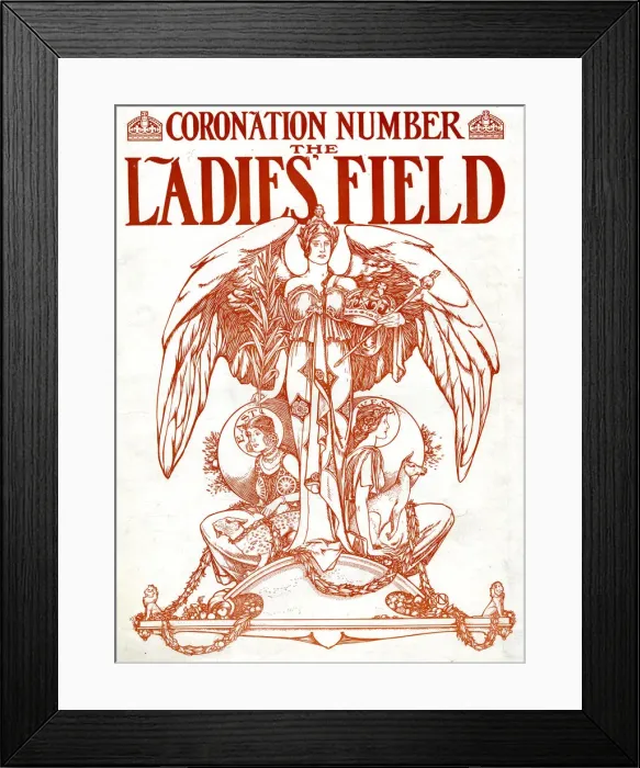 Framed Print : Cover design, The Ladies Field, Coronation Number