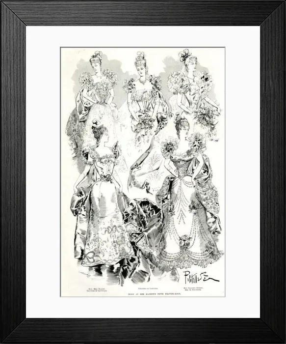 Framed Print : Dresses at Queen Victorias Fifth Drawing Room Framed Print : Dresses at Queen Victorias Fifth Drawing Room