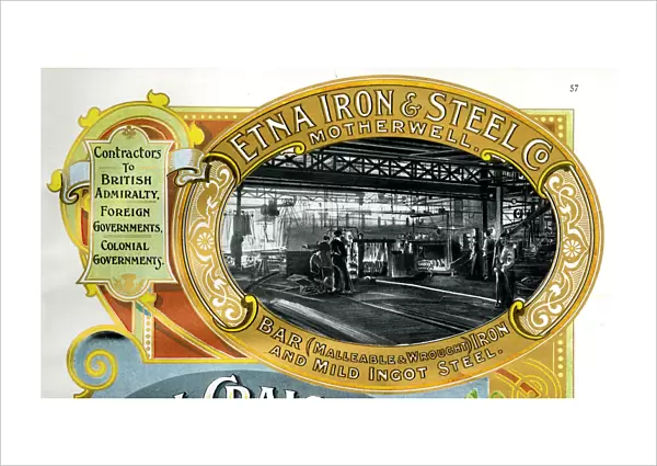 Advert, Etna Iron & Steel Co, Motherwell, Scotland