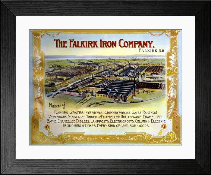 Framed Print : Advert, The Falkirk Iron Company, Falkirk, Scotland Framed Print : Advert, The Falkirk Iron Company, Falkirk, Scotland
