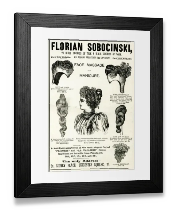 Framed Print : Advert, Florian Sobocinski, Hair Pieces Framed Print : Advert, Florian Sobocinski, Hair Pieces