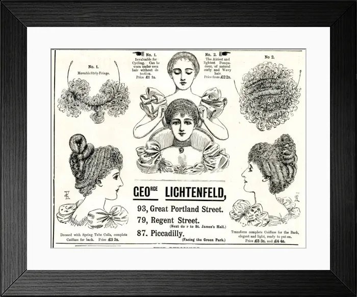 Framed Print : Advert, George Lichtenfeld, Ladies Hair Pieces Framed Print : Advert, George Lichtenfeld, Ladies Hair Pieces