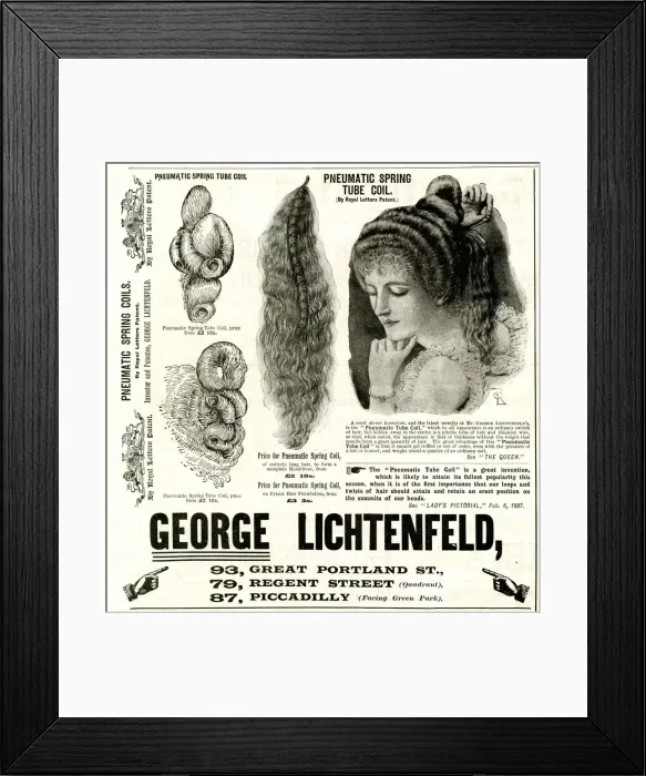 Framed Print : Advert, George Lichtenfeld, Ladies Hair Pieces Framed Print : Advert, George Lichtenfeld, Ladies Hair Pieces