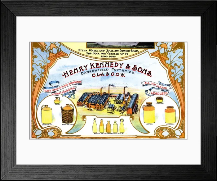 Framed Print : Advert, Henry Kennedy & Sons, Barrowfield Potteries, Glasgow Framed Print : Advert, Henry Kennedy & Sons, Barrowfield Potteries, Glasgow