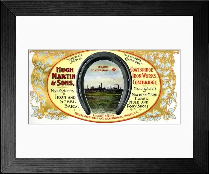 Framed Print : Advert, Hugh Martin & Sons, Coatbridge, Scotland Framed Print : Advert, Hugh Martin & Sons, Coatbridge, Scotland