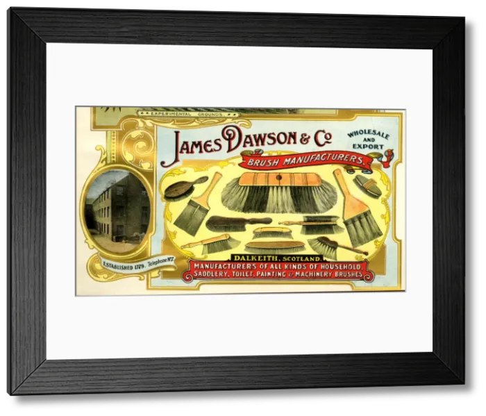 Framed Print : Advert, James Dawson & Co, Dalkeith, Scotland Framed Print : Advert, James Dawson & Co, Dalkeith, Scotland