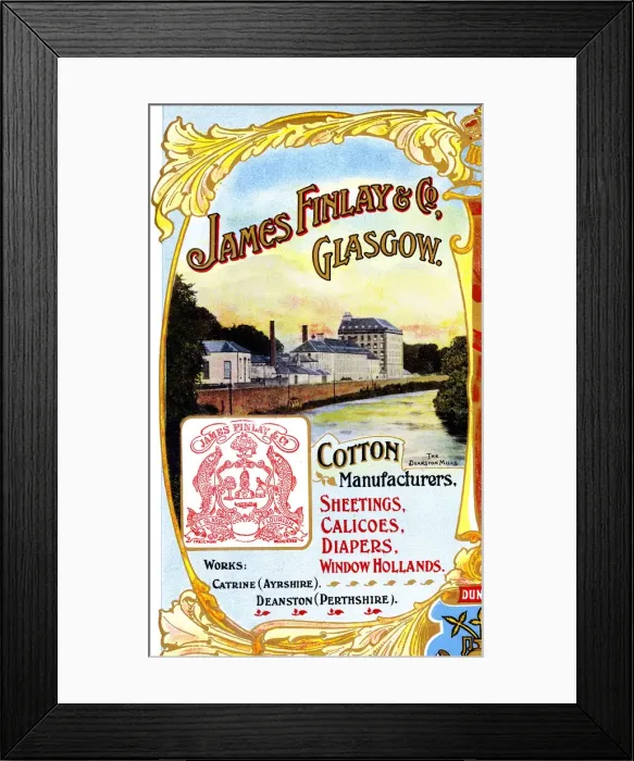 Framed Print : Advert, James Finlay & Co, Glasgow, Scotland Framed Print : Advert, James Finlay & Co, Glasgow, Scotland