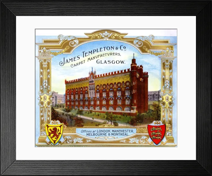 Framed Print : Advert, James Templeton & Co, Glasgow, Scotland Framed Print : Advert, James Templeton & Co, Glasgow, Scotland