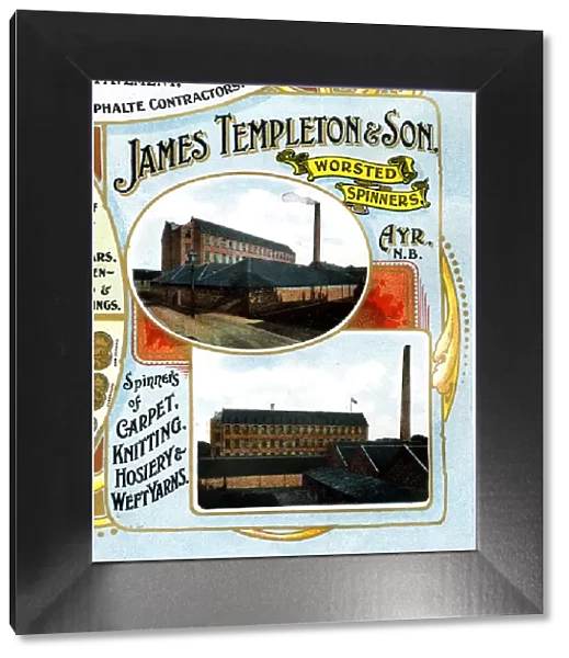 Advert, James Templeton & Son, Ayr, Scotland