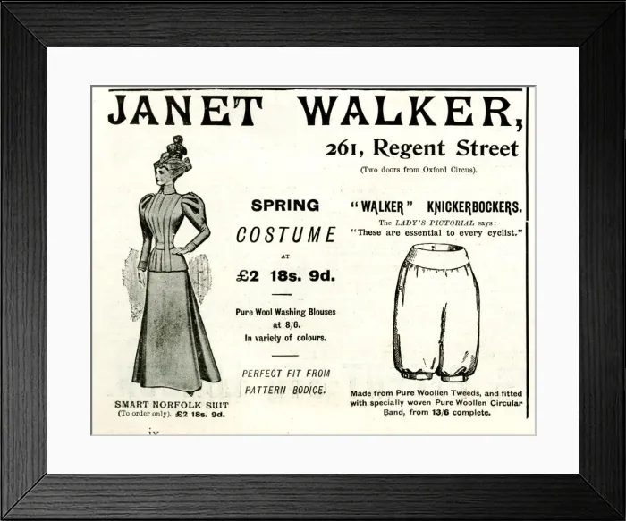 Framed Print : Advert, Janet Walker, Womens Fashions Framed Print : Advert, Janet Walker, Womens Fashions