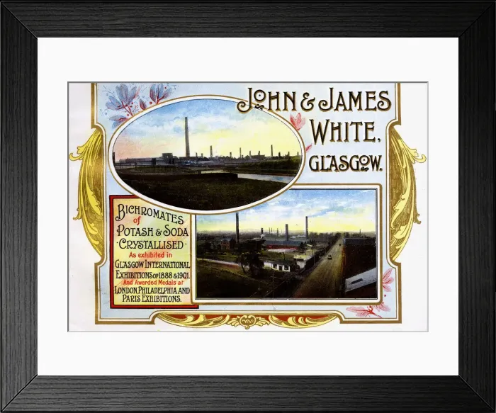 Framed Print : Advert, John & James White, Glasgow, Scotland Framed Print : Advert, John & James White, Glasgow, Scotland