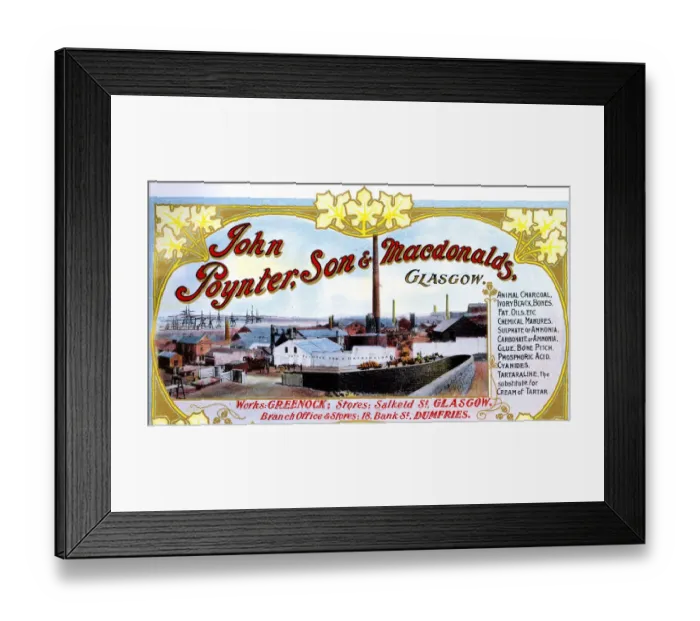 Framed Print : Advert, John Poynter, Son & Macdonalds, Glasgow