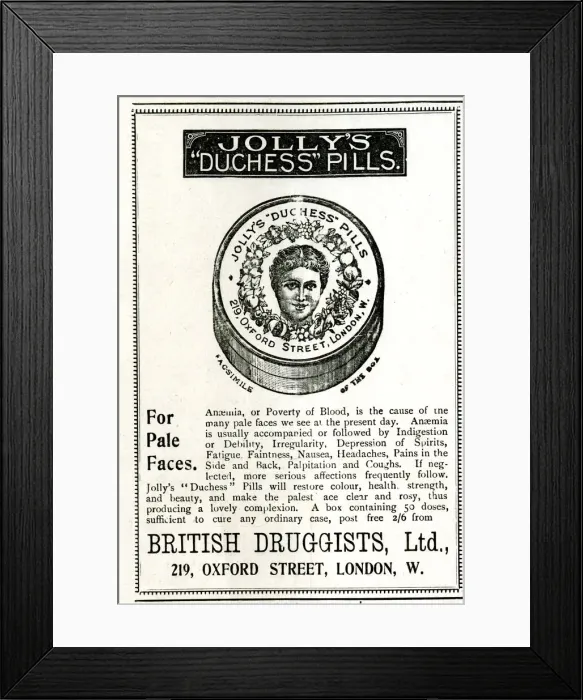 Framed Print : Advert, Jollys Duchess Pills Framed Print : Advert, Jollys Duchess Pills