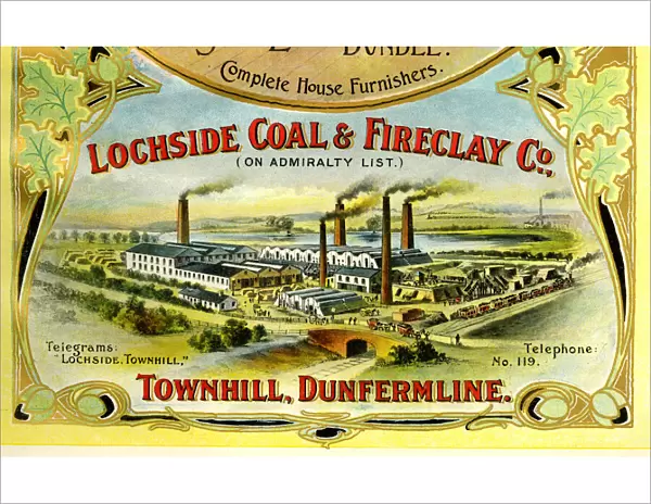 Advert, Lochside Coal & Fireclay Co, Townhill, Dunfermline