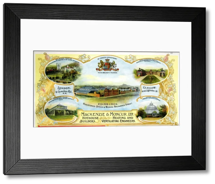 Framed Print : Advert, Mackenzie & Moncur Ltd, Engineers, Edinburgh Framed Print : Advert, Mackenzie & Moncur Ltd, Engineers, Edinburgh