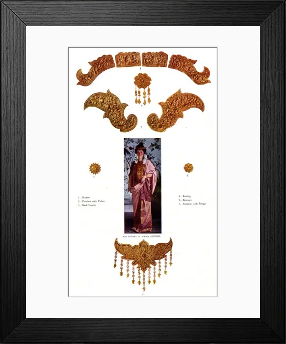 Framed Print : Miss Stepney in Malay Costume Framed Print : Miss Stepney in Malay Costume