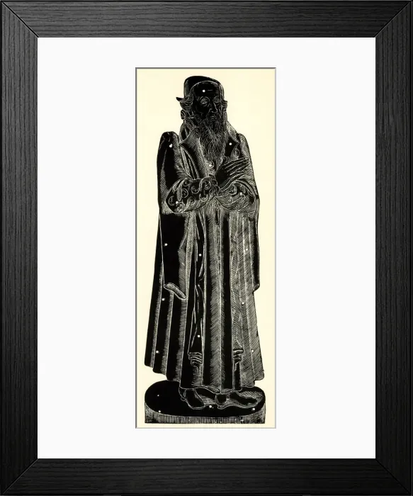 Framed Print : Monumental brass rubbing, male figure Framed Print : Monumental brass rubbing, male figure