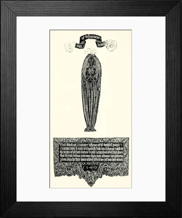 Framed Print : Monumental brass rubbing, Elizabeth Rok, Penn, Bucks Framed Print : Monumental brass rubbing, Elizabeth Rok, Penn, Bucks