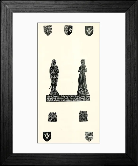 Framed Print : Monumental brass rubbing, John and Elizabeth Hampden Framed Print : Monumental brass rubbing, John and Elizabeth Hampden
