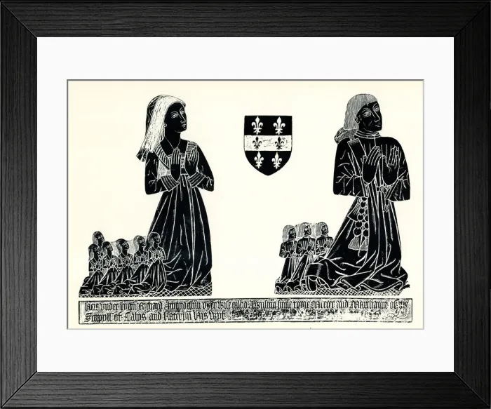 Framed Print : Brass rubbing, Richard and Kateryn Amondesham Framed Print : Brass rubbing, Richard and Kateryn Amondesham