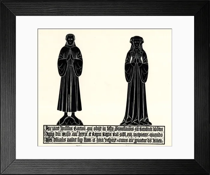 Framed Print : Monumental brass rubbing, William Barton and wife Framed Print : Monumental brass rubbing, William Barton and wife