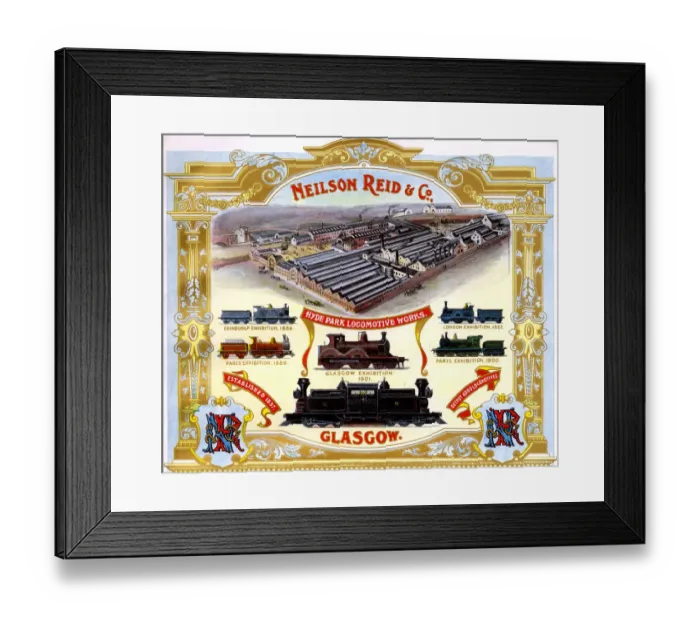 Framed Print : Advert, Neilson Reid & Co, Locomotive Trains, Glasgow Framed Print : Advert, Neilson Reid & Co, Locomotive Trains, Glasgow