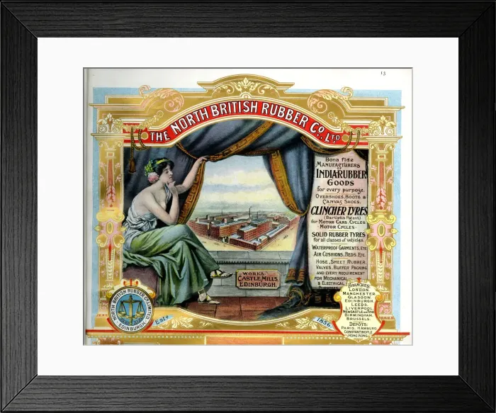 Framed Print : Advert, The North British Rubber Co Ltd, Edinburgh Framed Print : Advert, The North British Rubber Co Ltd, Edinburgh