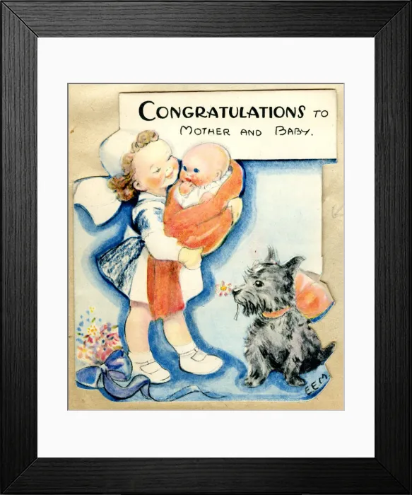 Framed Print : Congratulations card, New Baby Framed Print : Congratulations card, New Baby